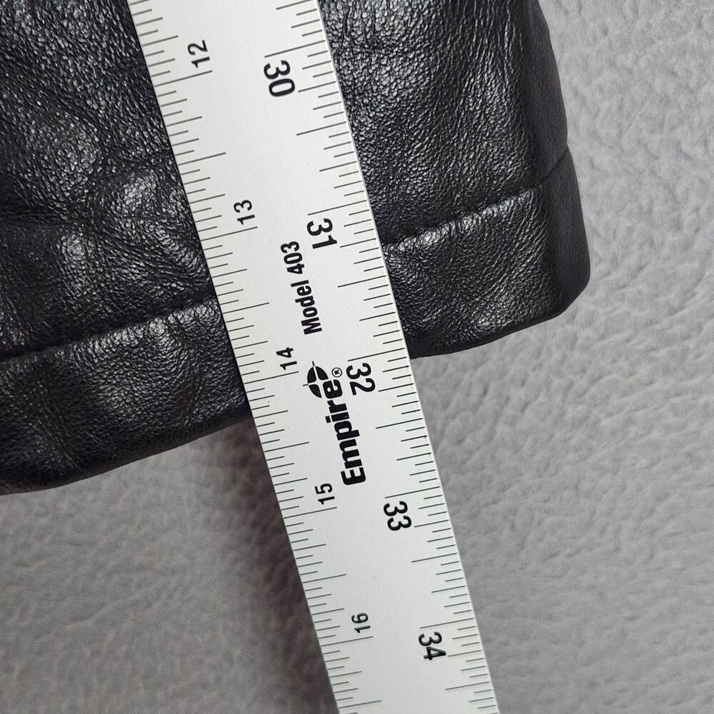 Field Gear Leather Coat Womens 2X Black Fox Fur Hooded Parka Insulated Warm - Picture 4 of 15